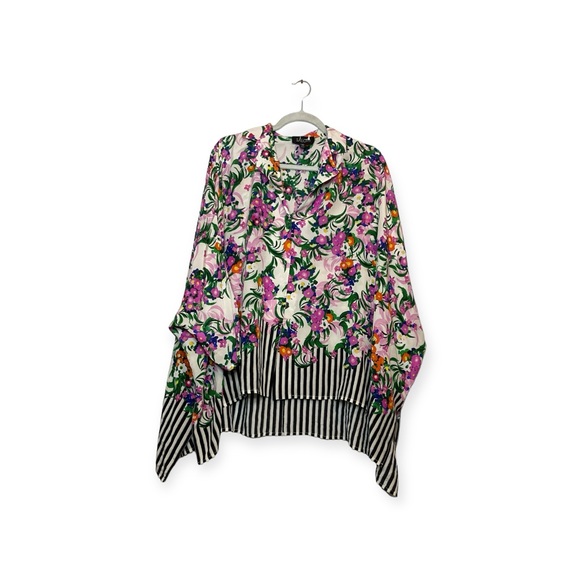 SALONI Tops - Women’s Saloni GiGi top in stripe palm design,‎ size 8